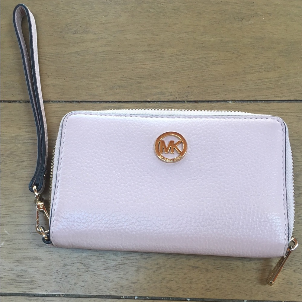 Michael kors jet set wristlet wallet blossom pink